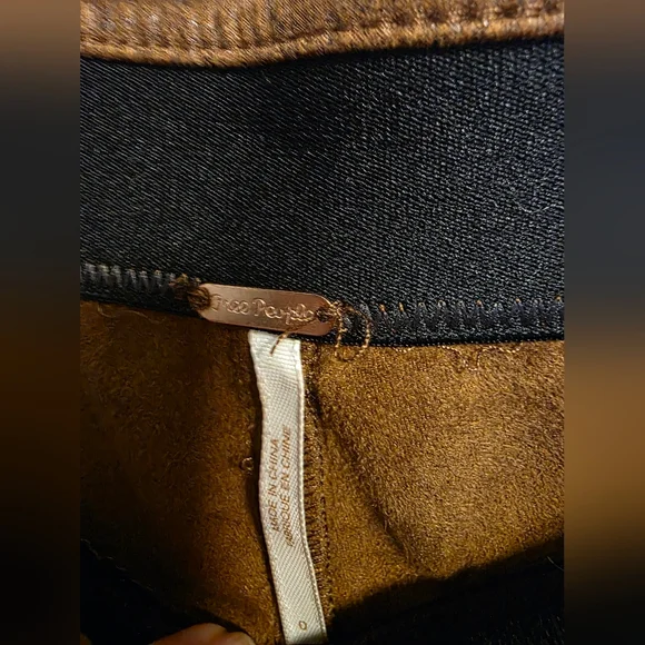 Free People Brown Faux Leather Pants - Picture 3 of 4